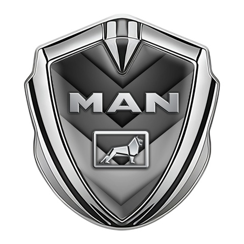 MAN Metal Emblem Self Adhesive Silver Grey Elements Metallic Lion