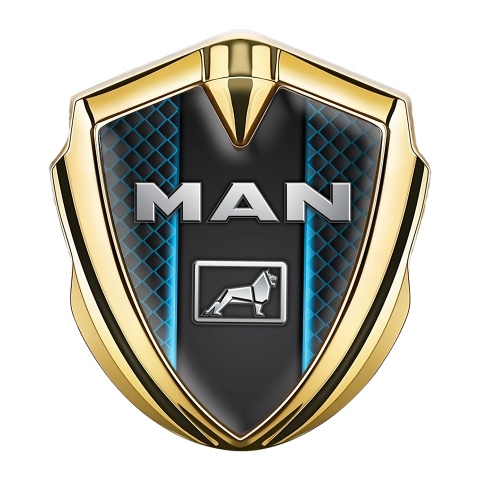 MAN Emblem Trunk Badge Gold Blue Aurora Metallic Lion Edition