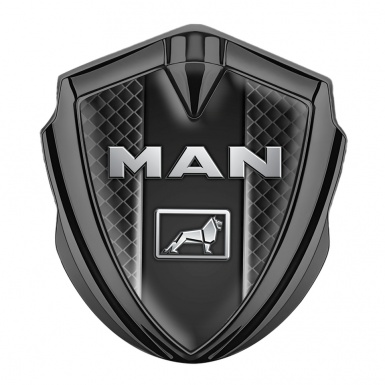 MAN Emblem Self Adhesive Graphite Waffle Effect Metallic Logo Motif