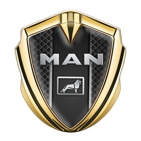 MAN Emblem Self Adhesive Gold Waffle Effect Metallic Logo Motif