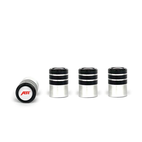 ABT Valve Caps 4 pcs White Silicone Sticker with Red Logo