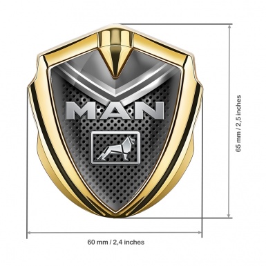 MAN Domed Emblem Gold Dark Grate Grey Element Metallic Color Logo