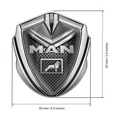MAN Domed Emblem Silver Dark Grate Grey Element Metallic Color Logo