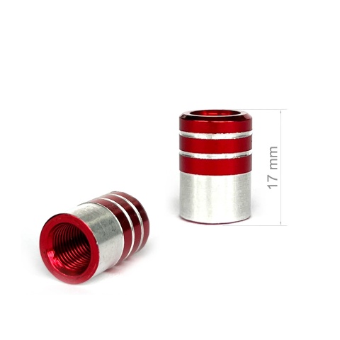 ABT Valve Caps Red 4 pcs White Silicone Sticker with Red Logo