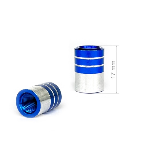 ABT Valve Caps Blue 4 pcs White Silicone Sticker with Red Logo