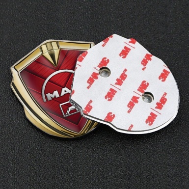 MAN Emblem Fender Badge Gold Red Hex Elements Half Curved Logo