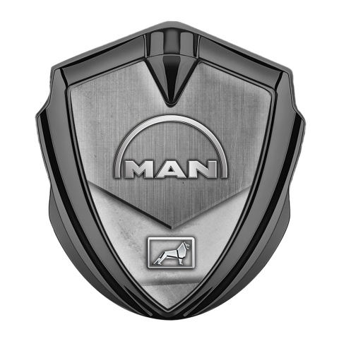 MAN Emblem Self Adhesive Graphite Stone Texture Half Circle Variant