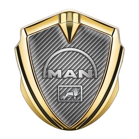 MAN Emblem Ornament Gold Light Carbon Half Circle Metallic Logo