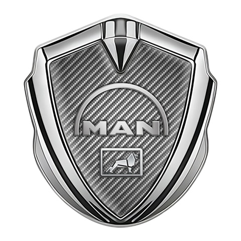 MAN Emblem Ornament Silver Light Carbon Half Circle Metallic Logo