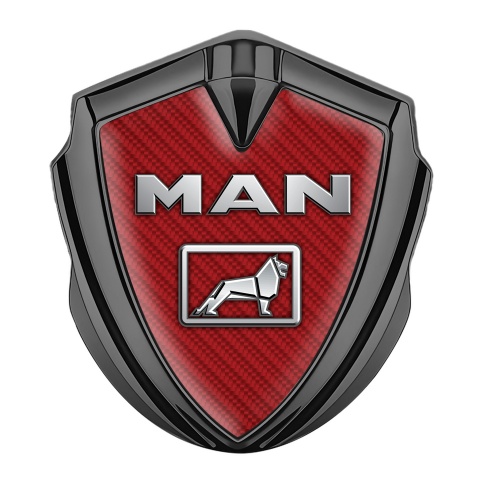 MAN Bodyside Domed Emblem Graphite Red Carbon Metallic Lion Design