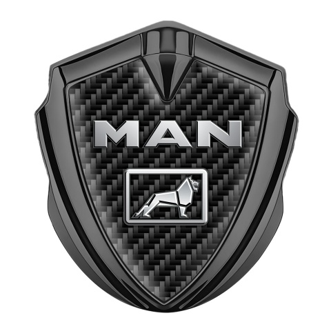 MAN Emblem Car Badge Graphite Black Carbon Metallic Lion Logo