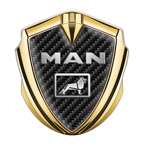 MAN Emblem Car Badge Gold Black Carbon Metallic Lion Logo