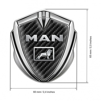 MAN Emblem Car Badge Silver Black Carbon Metallic Lion Logo