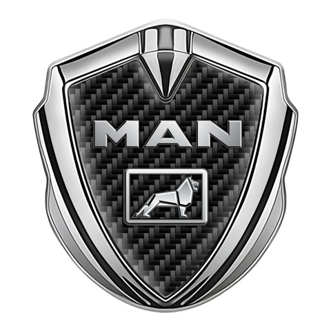 MAN Emblem Car Badge Silver Black Carbon Metallic Lion Logo