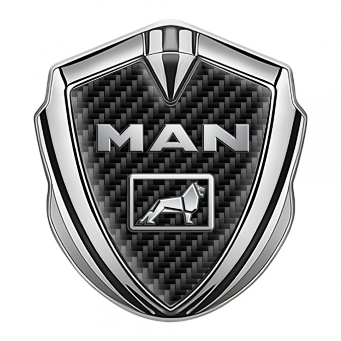 MAN Emblem Car Badge Silver Black Carbon Metallic Lion Logo