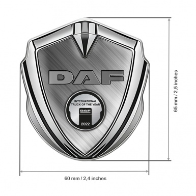 DAF Bodyside Emblem Self Adhesive Silver Brushed Steel Metallic Plaque