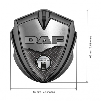 DAF Badge Self Adhesive Graphite Treadplate Torn Metal Metallic Plaque