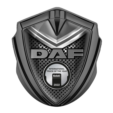 DAF Emblem Fender Badge Graphite Dark Grate Element Metallic Plaque