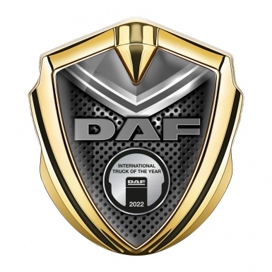 DAF Emblem Fender Badge Gold Dark Grate Element Metallic Plaque