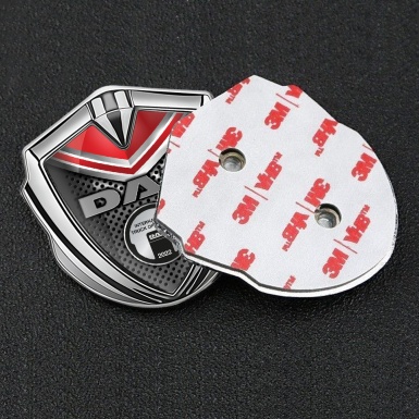 DAF Metal Emblem Self Adhesive Silver Red Element Metallic Plaque