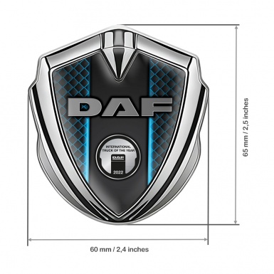 DAF Emblem Trunk Badge Silver Blue Light Metallic Plaque Logo