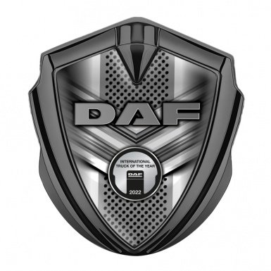 DAF Emblem Self Adhesive Graphite Grey Fragments Steel Plaque Edition