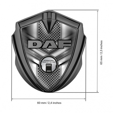 DAF Emblem Self Adhesive Graphite Grey Fragments Steel Plaque Edition