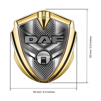 DAF Emblem Self Adhesive Gold Grey Fragments Steel Plaque Edition