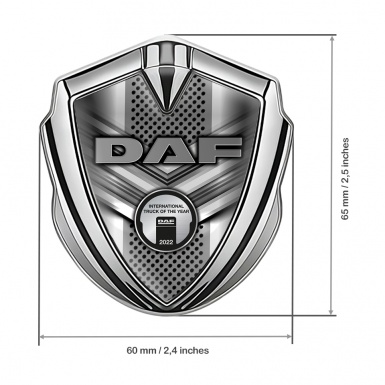 DAF Emblem Self Adhesive Silver Grey Fragments Steel Plaque Edition