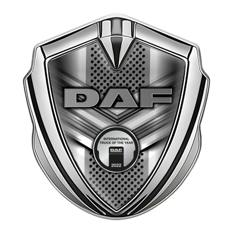 DAF Emblem Self Adhesive Silver Grey Fragments Steel Plaque Edition