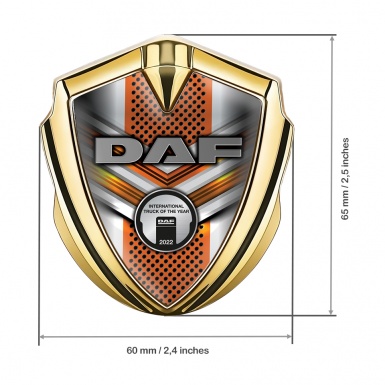 DAF Emblem Badge Gold Orange Elements Steel Plaque Edition