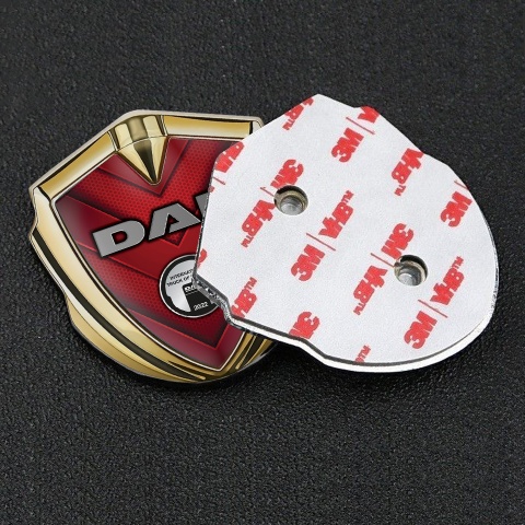 DAF Domed Emblem Gold Red Honeycomb Aluminum Effect Edition