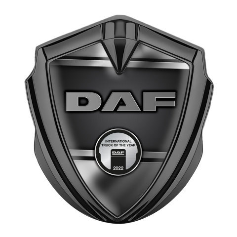 DAF Emblem Ornament Graphite Polished Frame Aluminum Effect Edition