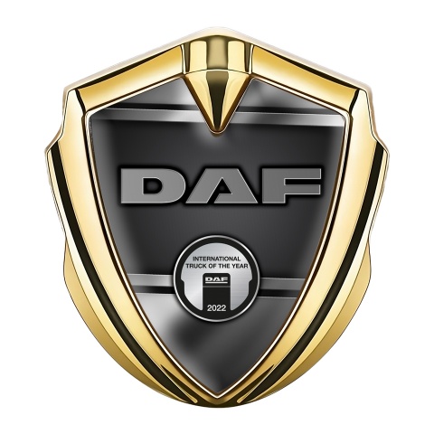 DAF Emblem Ornament Gold Polished Frame Aluminum Effect Edition