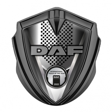 DAF Bodyside Domed Emblem Graphite Front Grille Aluminum Effect Edition