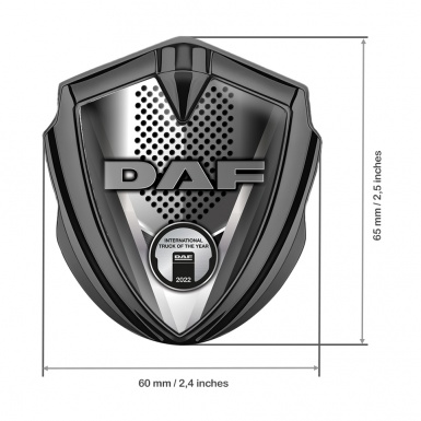 DAF Bodyside Domed Emblem Graphite Front Grille Aluminum Effect Edition