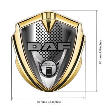 DAF Bodyside Domed Emblem Gold Front Grille Aluminum Effect Edition