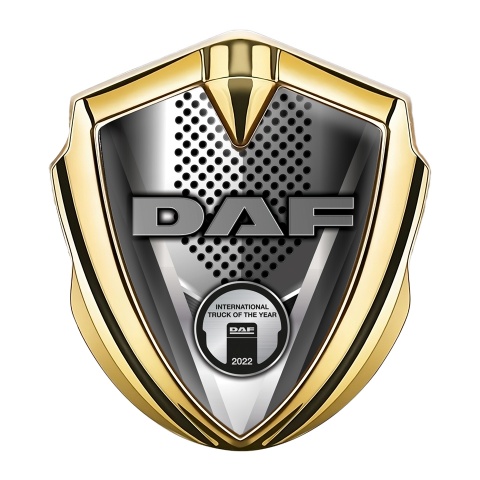 DAF Bodyside Domed Emblem Gold Front Grille Aluminum Effect Edition