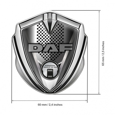 DAF Bodyside Domed Emblem Silver Front Grille Aluminum Effect Edition