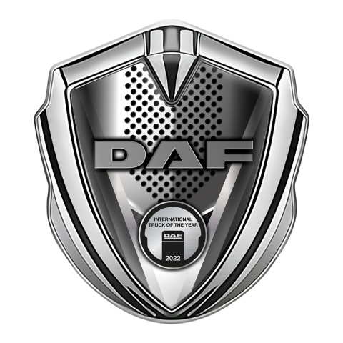 DAF Bodyside Domed Emblem Silver Front Grille Aluminum Effect Edition