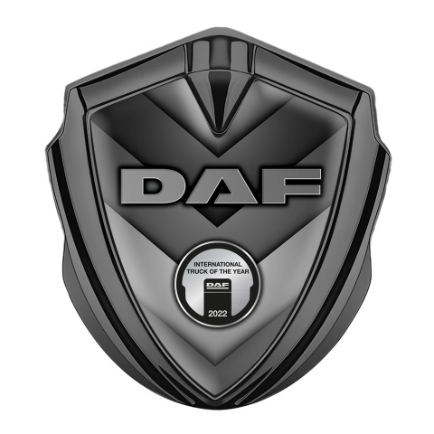 DAF Emblem Car Badge Graphite Greyscale Texture Steel Effect Edition