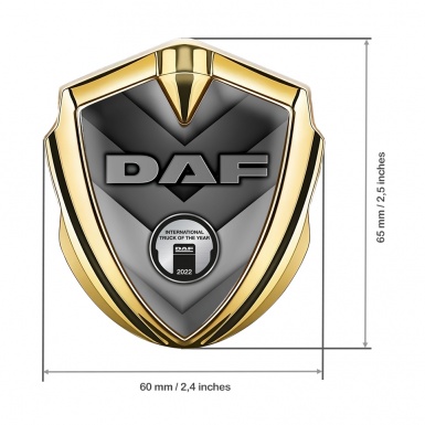 DAF Emblem Car Badge Gold Greyscale Texture Steel Effect Edition