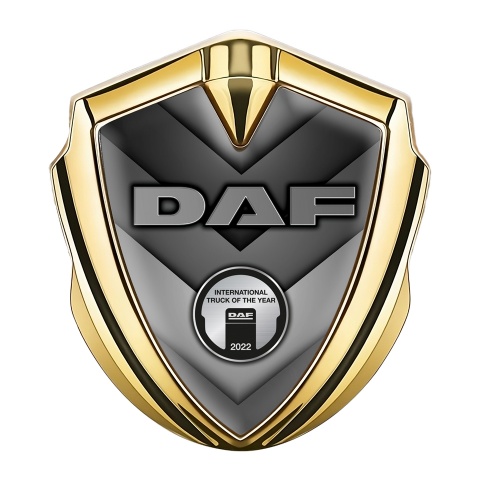 DAF Emblem Car Badge Gold Greyscale Texture Steel Effect Edition
