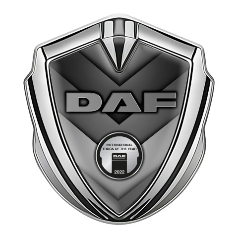 DAF Emblem Car Badge Silver Greyscale Texture Steel Effect Edition