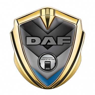 DAF Bodyside Emblem Self Adhesive Gold Blue Fragment Metallic Logo