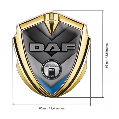 DAF Bodyside Emblem Self Adhesive Gold Blue Fragment Metallic Logo