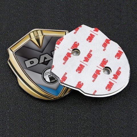 DAF Bodyside Emblem Self Adhesive Gold Blue Fragment Metallic Logo