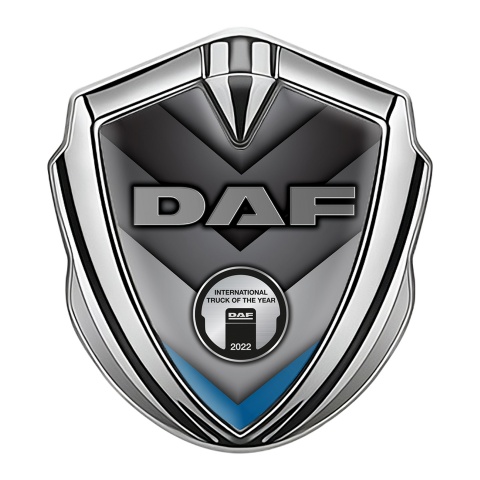 DAF Bodyside Emblem Self Adhesive Silver Blue Fragment Metallic Logo