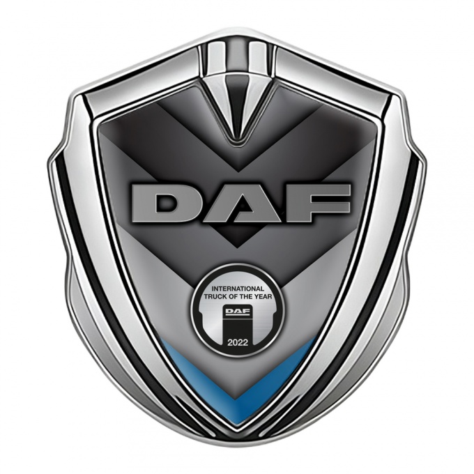 DAF Bodyside Emblem Self Adhesive Silver Blue Fragment Metallic Logo