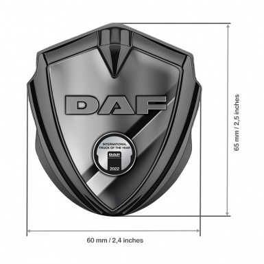 DAF Metal Domed Emblem Graphite Metallic Logo Polished Panels Metallic Motif